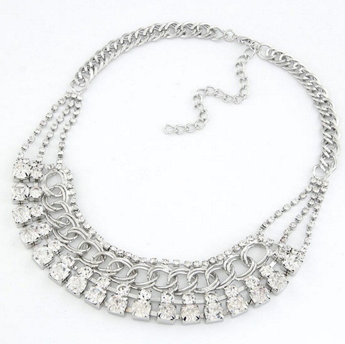  American fashion luxury diamond necklace gemstone
